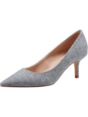 Womens Light Grey Modern Pointed Toe Alola Dress Casual Pumps Pull On Heel Shoes